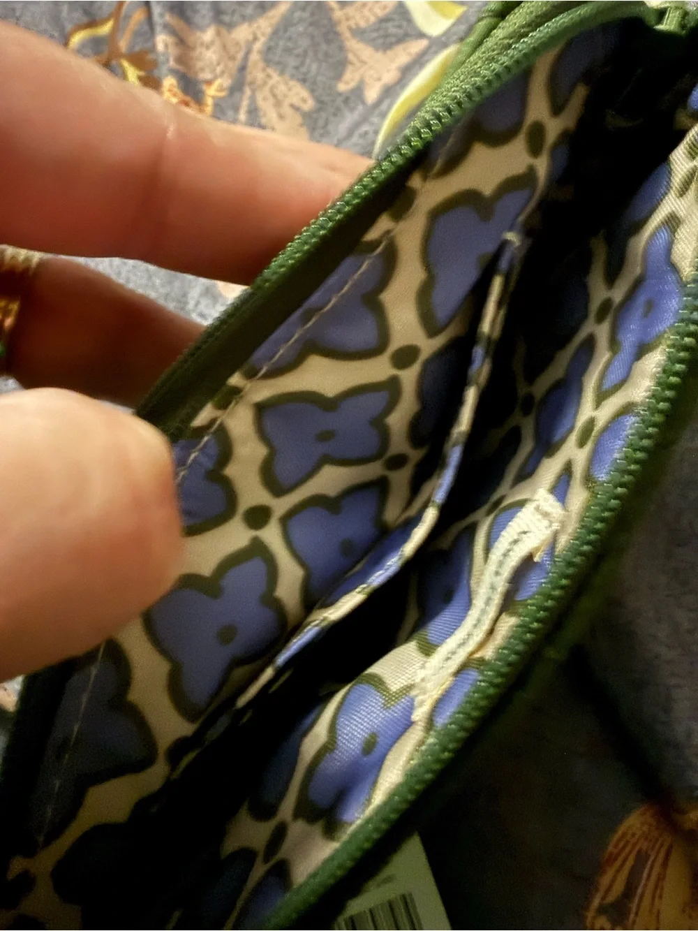 Vera Bradley Quilted Olive Green Wristlet Crossbody